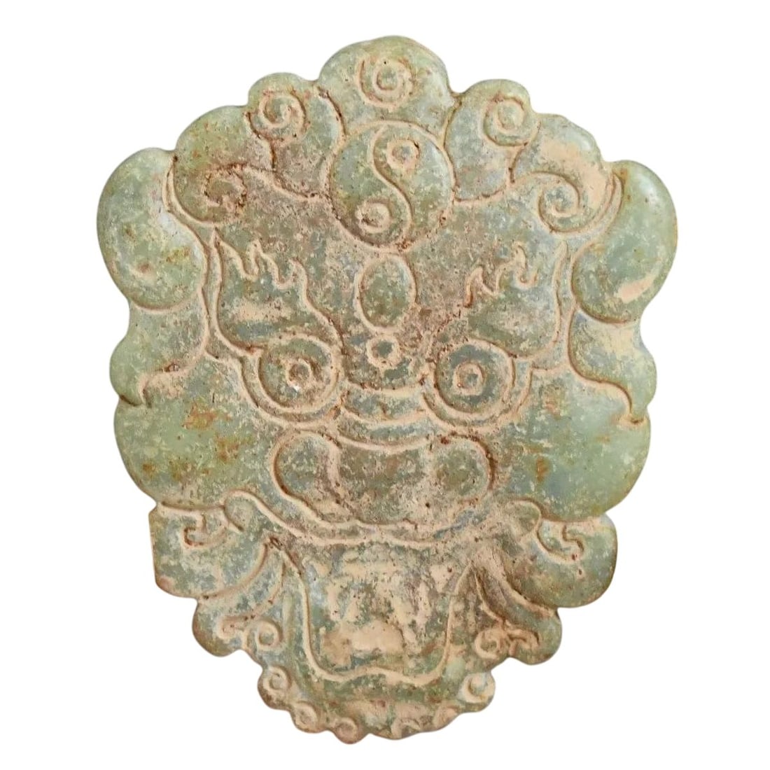 Natural Jade Handcarved Mythical Beast Face Buckle (1 of 6)
