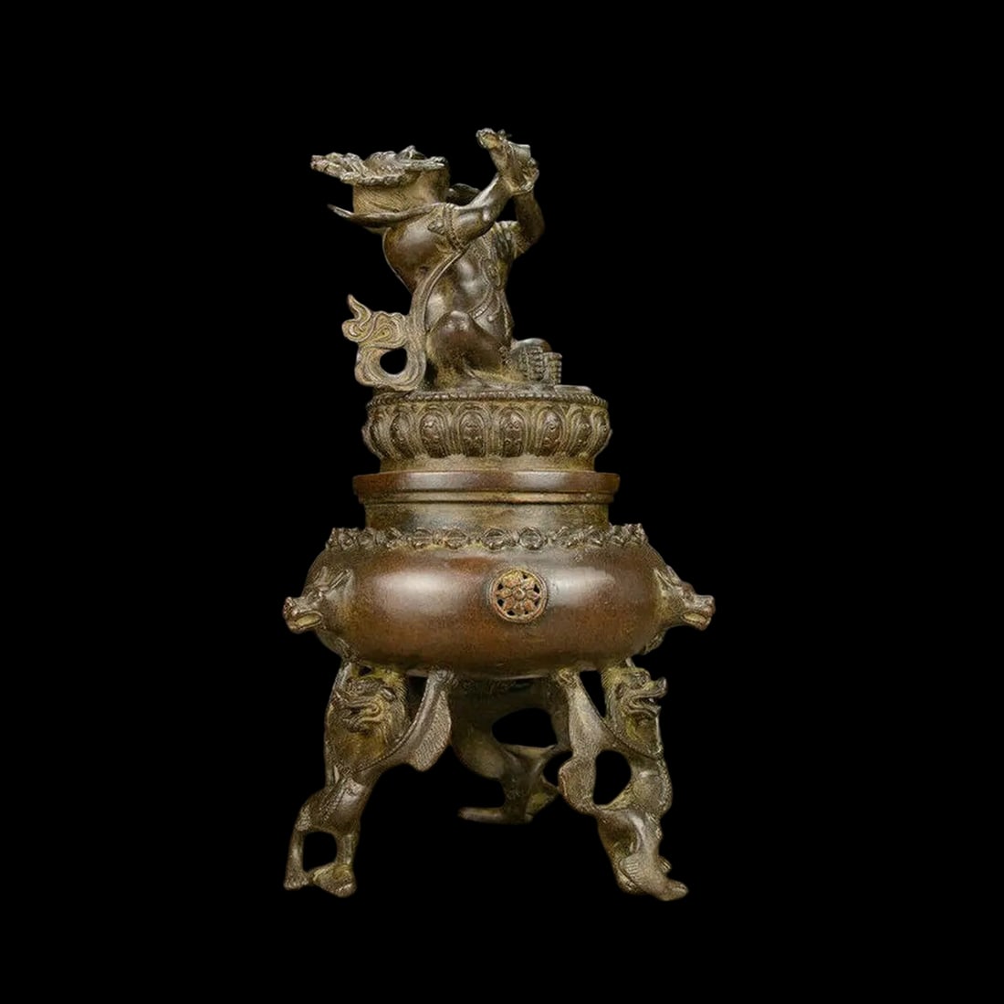 Chinese Archaic Style Bronzed Vajra Divine Burner (1 of 7)