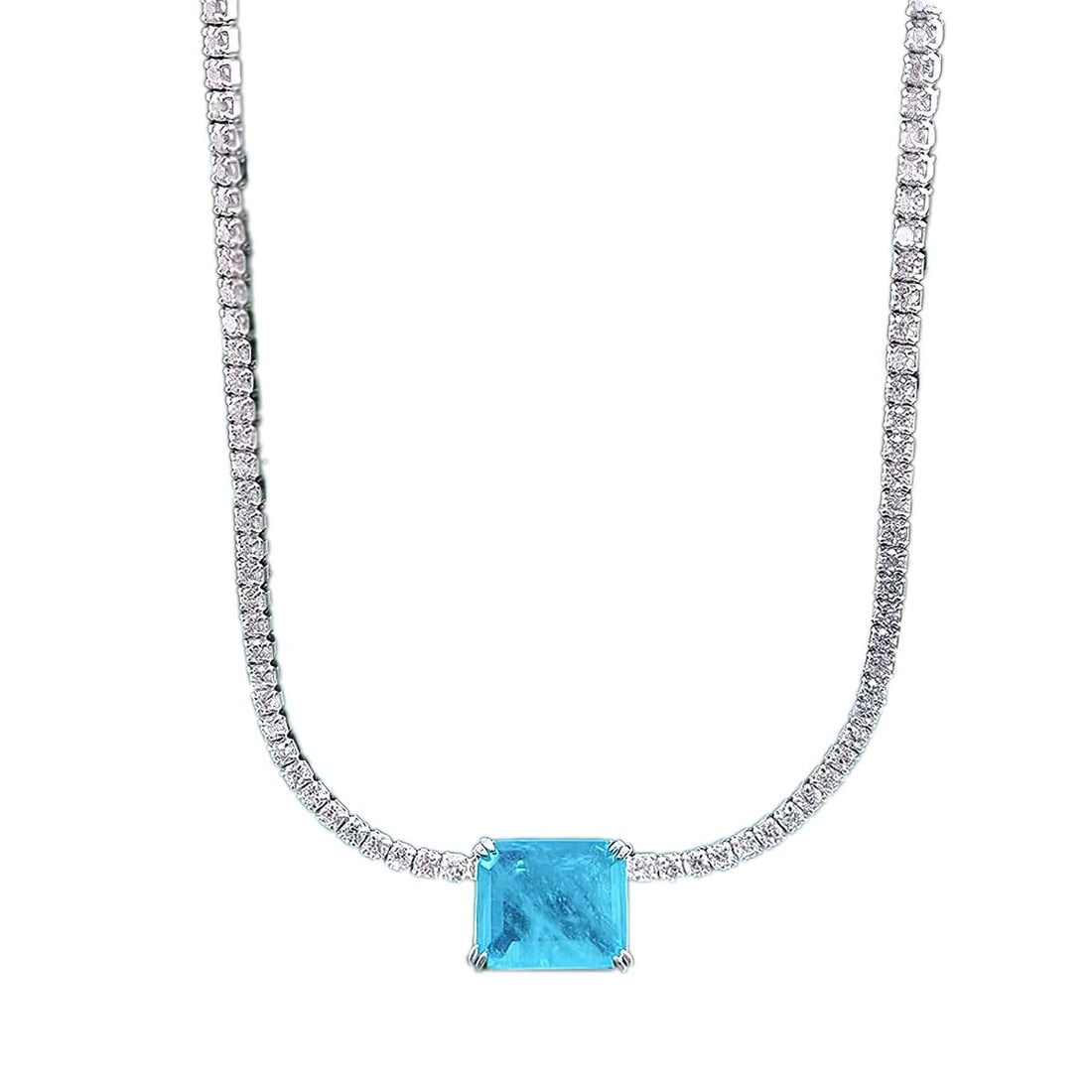 Luxury Sterling Silver Zircon Gemstones Necklace (1 of 2)