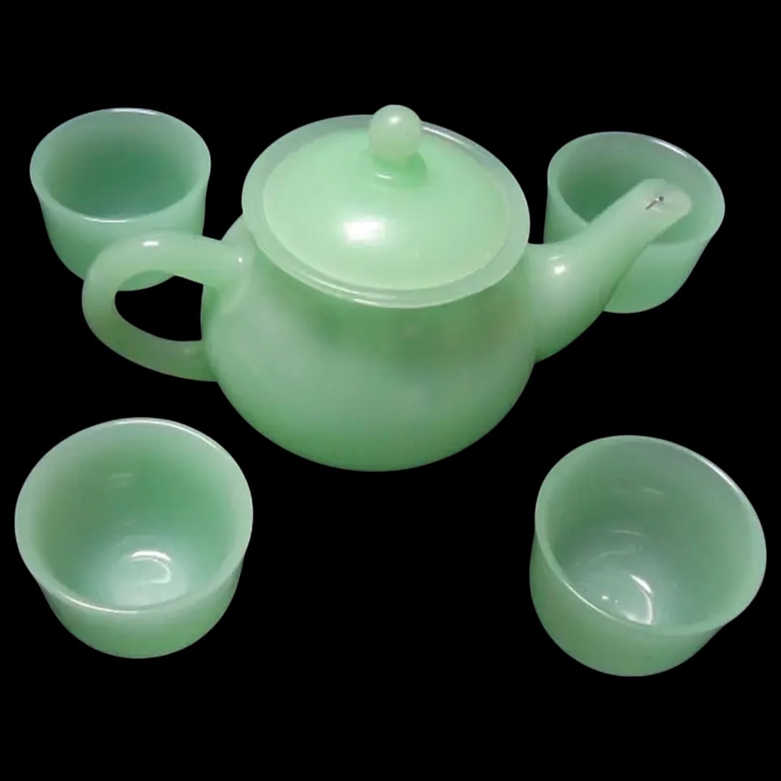 Retro-Inspired Light Green Jade Tea Dishes Set (1 of 4)