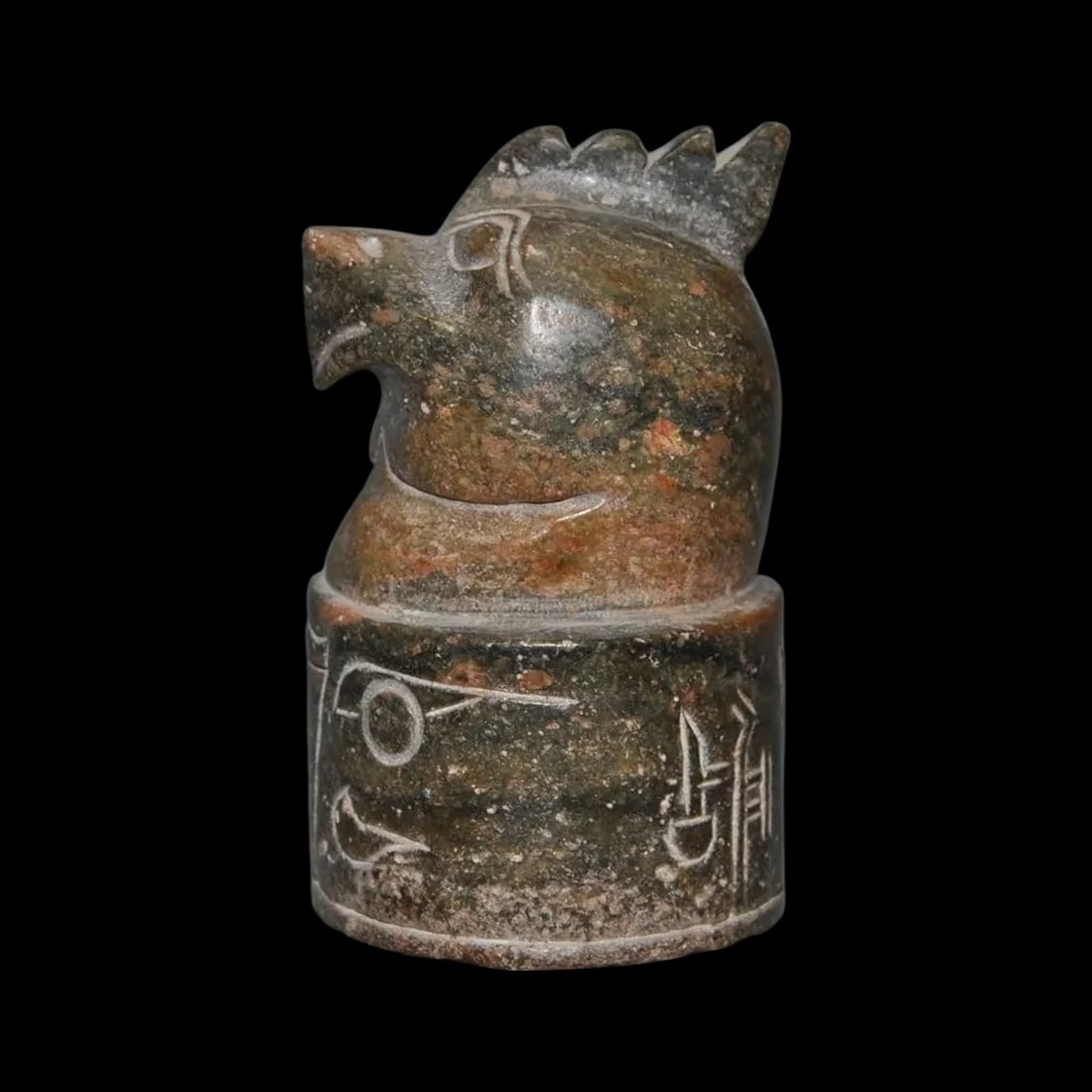 Natural Jade Handmade Chicken Motif Sculpture Seal (1 of 4)