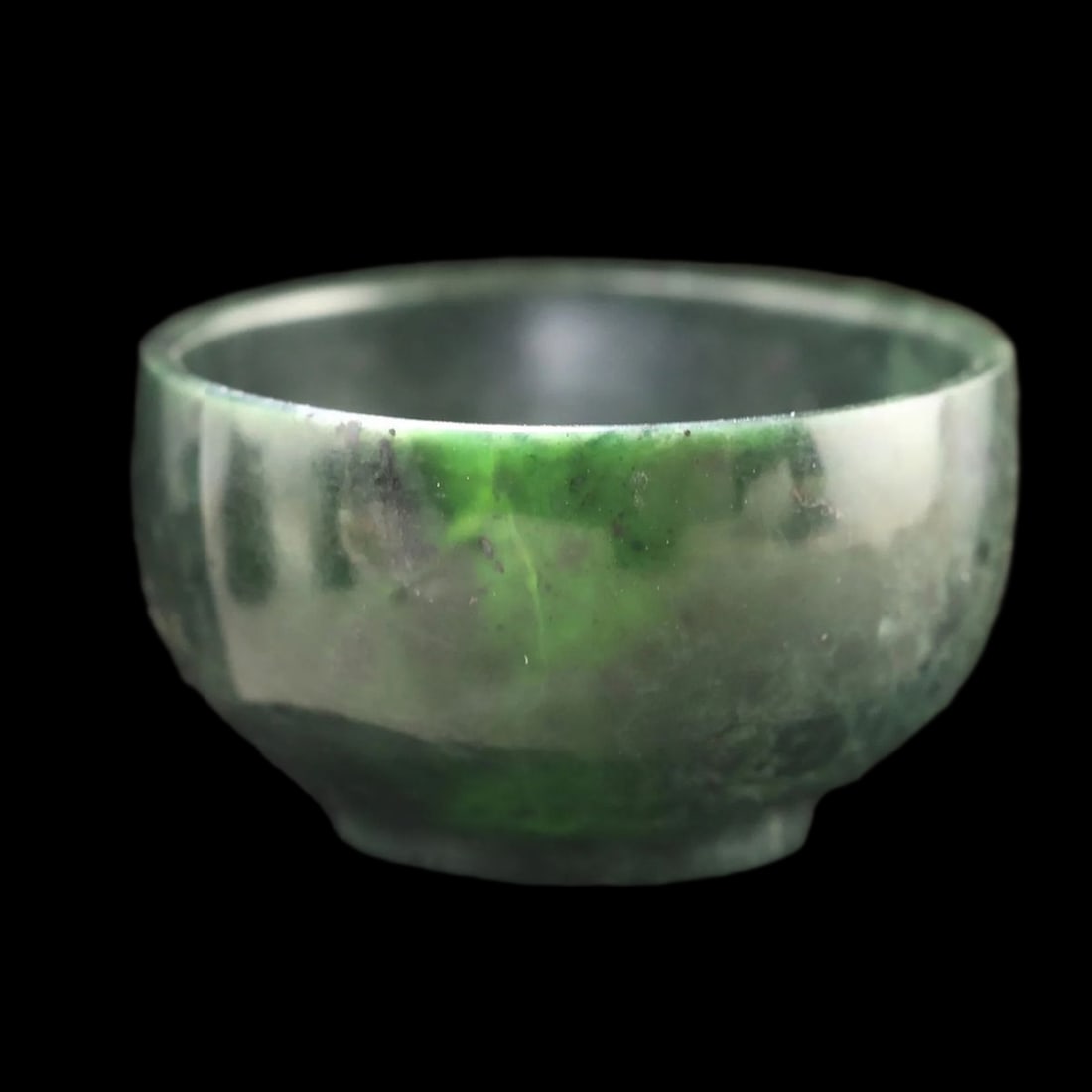 Hand-Carved Chinese Jade Green Nephrite Cup Bowl (1 of 4)