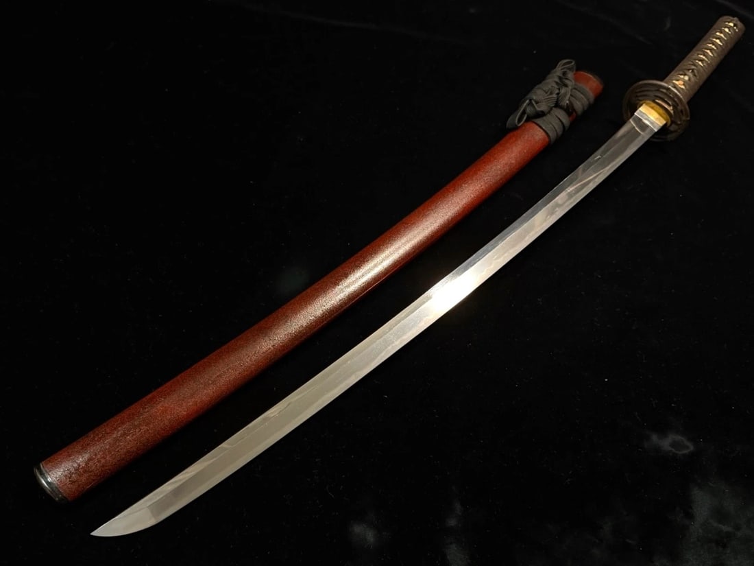 Custom Tamahagane Steel Shiga Seki Shinogizukuri Katana Lacquered Scabbard (1 of 13)