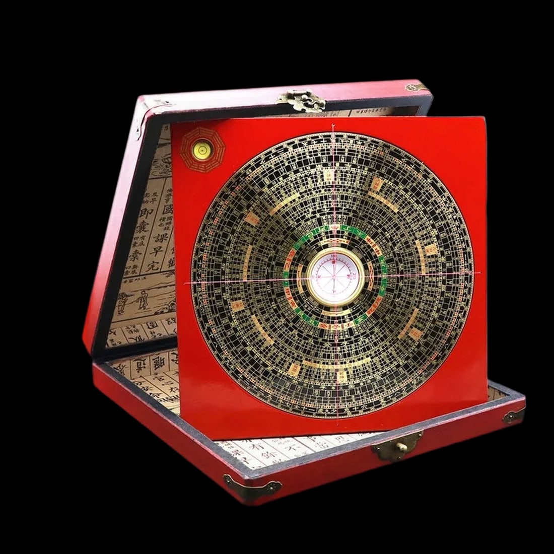 Sophisticated Feng Shui Compass Red Wooden Case Spirit (1 of 5)