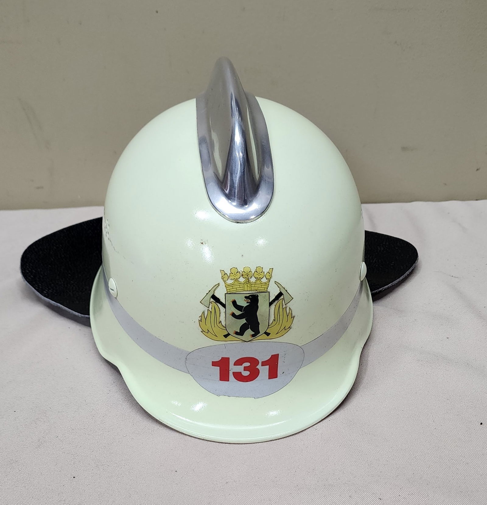 German Foreign Metal Firefighters Helmet (1 of 3)