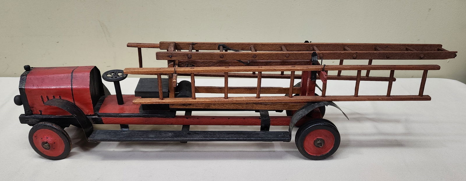 Folk Art Fire Ladder Truck Toy (1 of 4)
