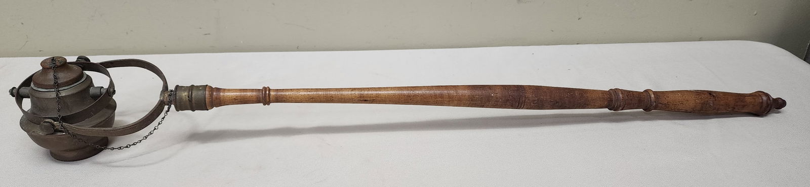 Fire Department Parade Torch with Turned Wooden Handle (1 of 4)