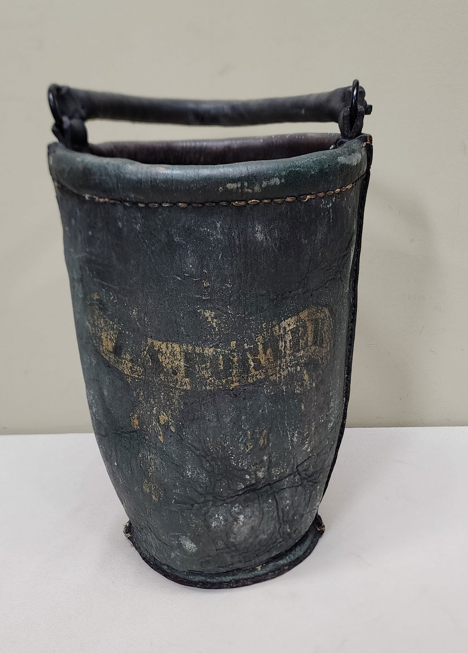 Painted Leather Fire Bucket (1 of 4)