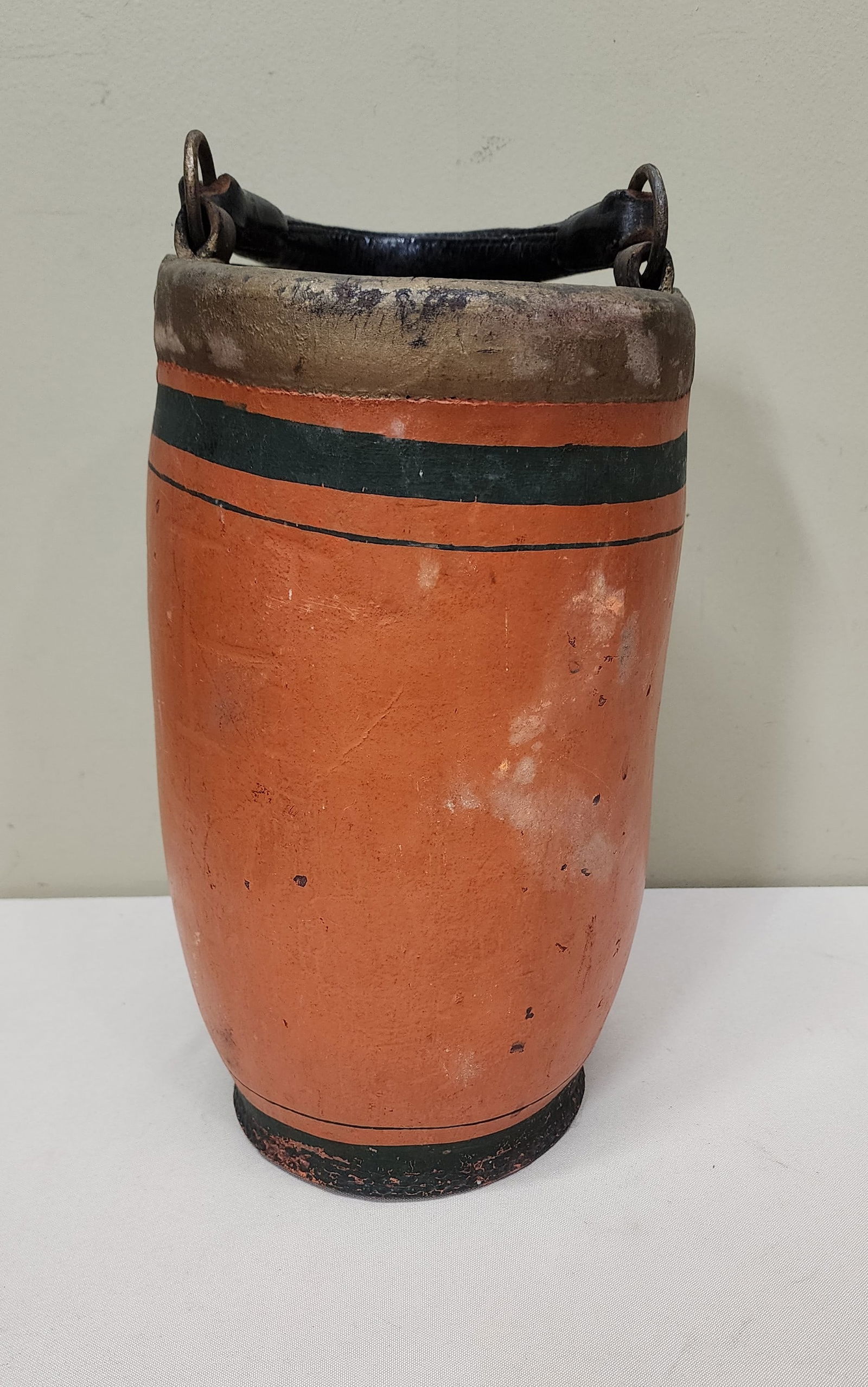Painted Leather Fire Bucket (1 of 4)