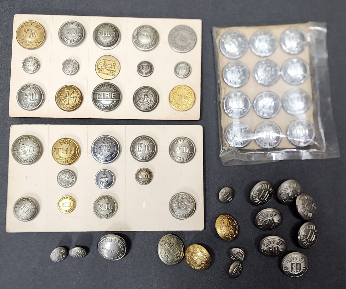 Large Lot of Fire Department Uniform Buttons (1 of 6)