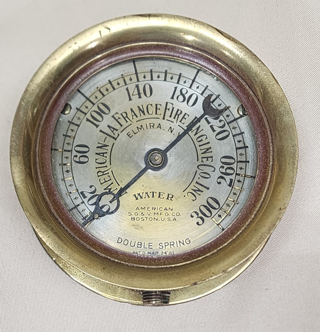American Lafrance Fire Engine Co Brass Guage (1 of 4)