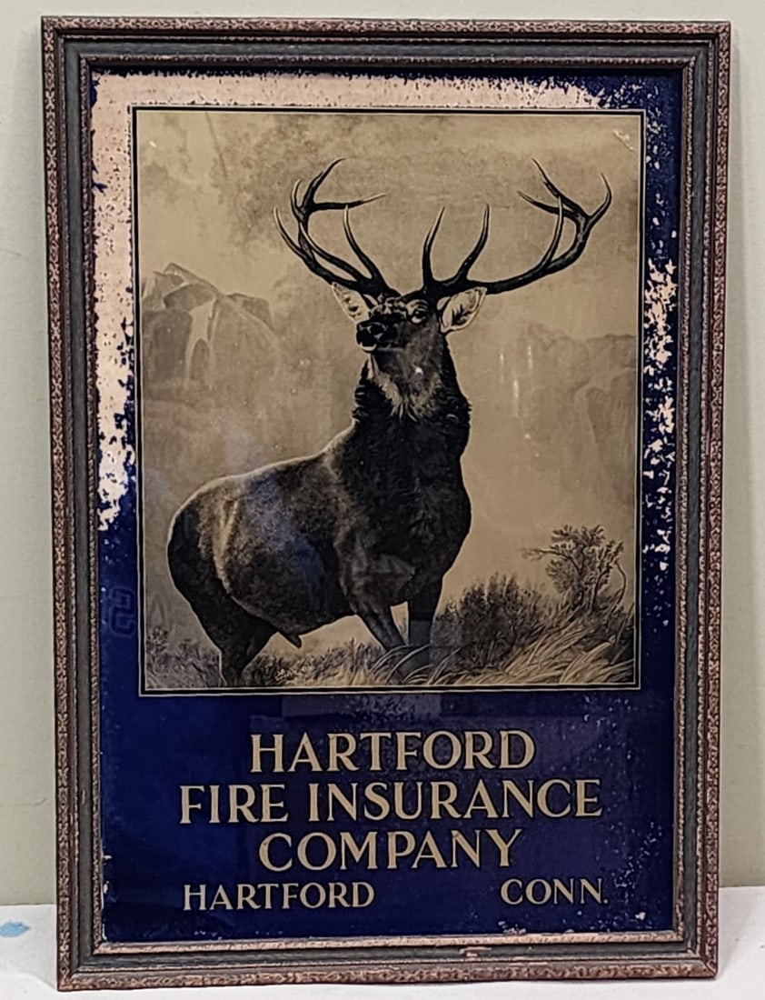 Reverse Painted Sign Hartford Fire Insurance (1 of 3)