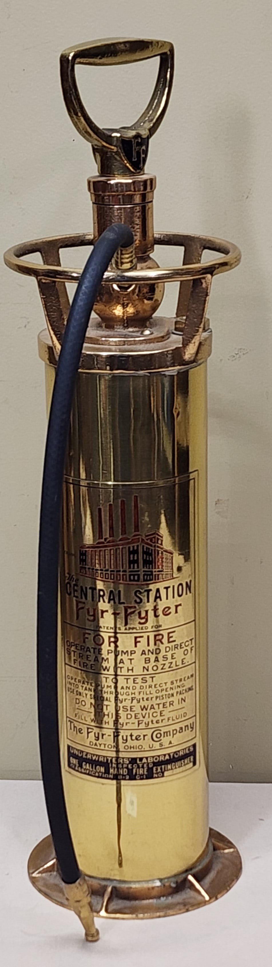 The Central Fire Station Fyr Fyter Polished Brass Fire Extinguisher (1 of 3)