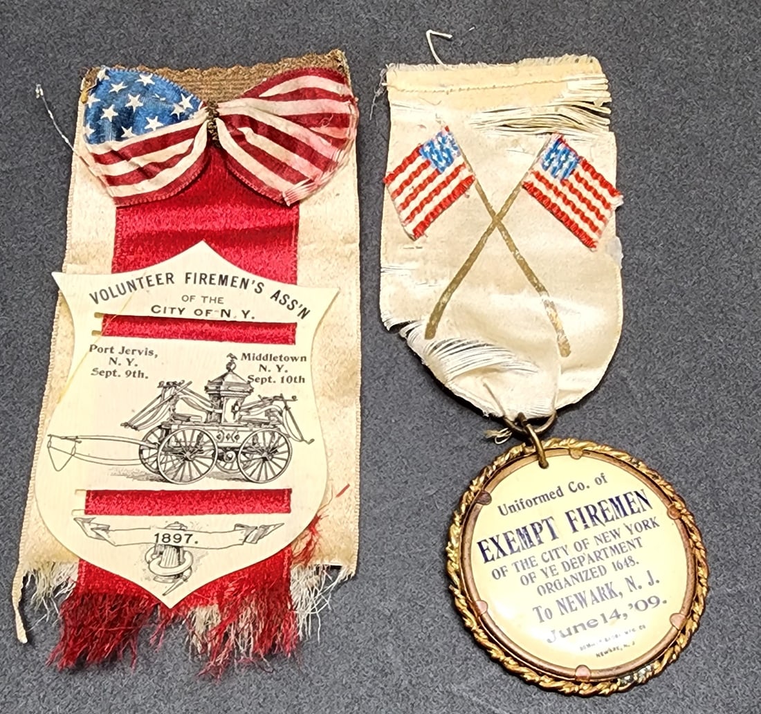 Lot of 2 New York City Fire Department Ribbons (1 of 3)