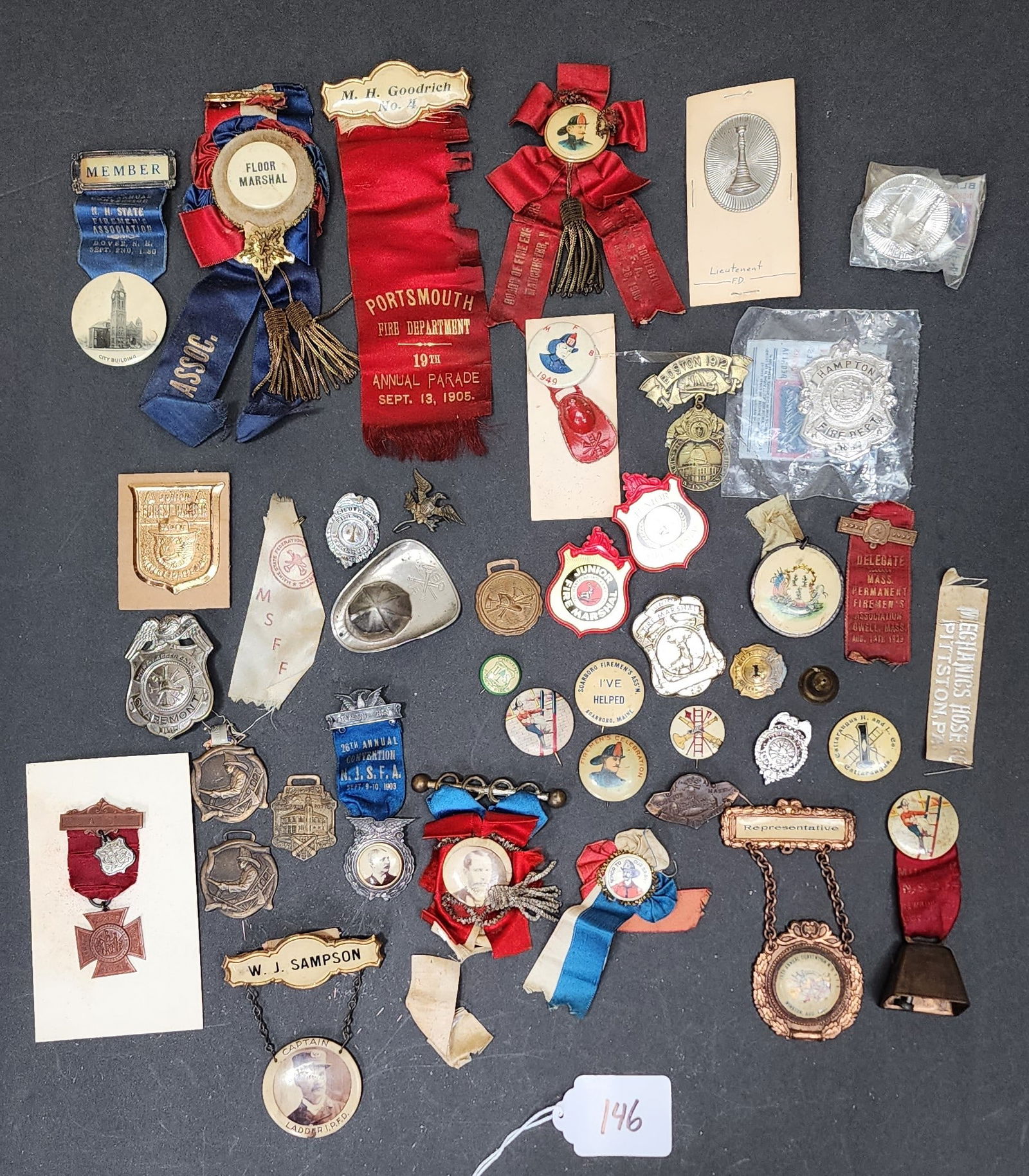 Lot of Fire Department Ribbons and Badges Parts and Pieces (1 of 6)