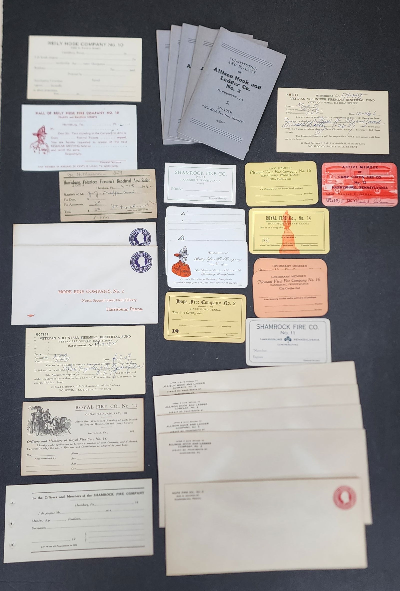 Large Lot of Harrisburg Fire Department Paper Ephemera (1 of 4)
