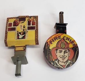 Lot of 2 Tin Toys Firefighting Theme