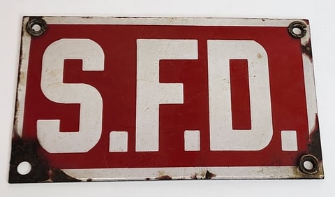 Enamel Fire Engine Plate