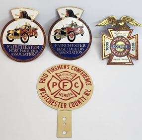 Lot of 4 Firefighting Related Plate Toppers