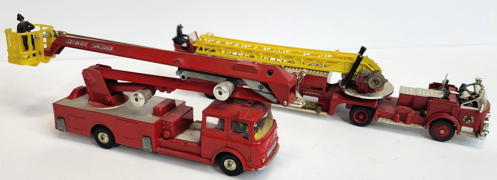 Lot of Fire Truck Toys: Major Snorkel, Corgi American LaFrance. No boxes