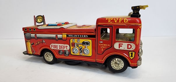 Tin battery-operated Fire Truck