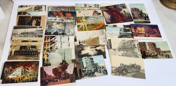 Large Lot of Firefighting Postcards