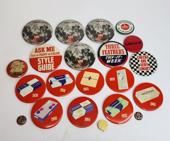 Large Collection of Advertising Buttons