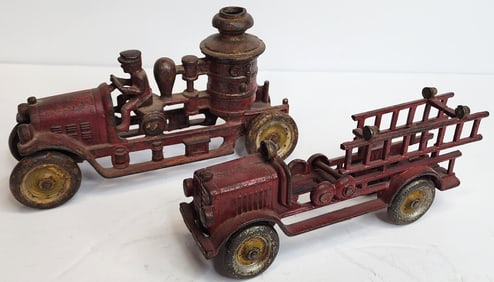 Lot of 2 Cast Iron Fire Toys