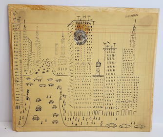 Steinberg Drawing of New York Skyline