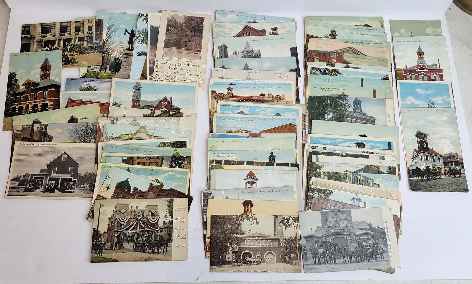 Large Lot of Fire Station Postcards (1 of 6)