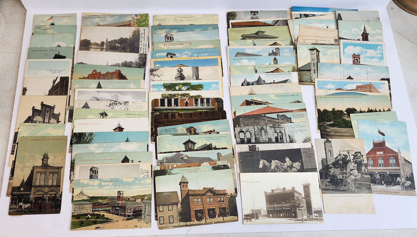 Large Lot of Fire Station Postcards (1 of 4)