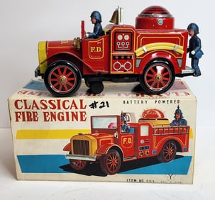 Tin battery-operated Fire Truck