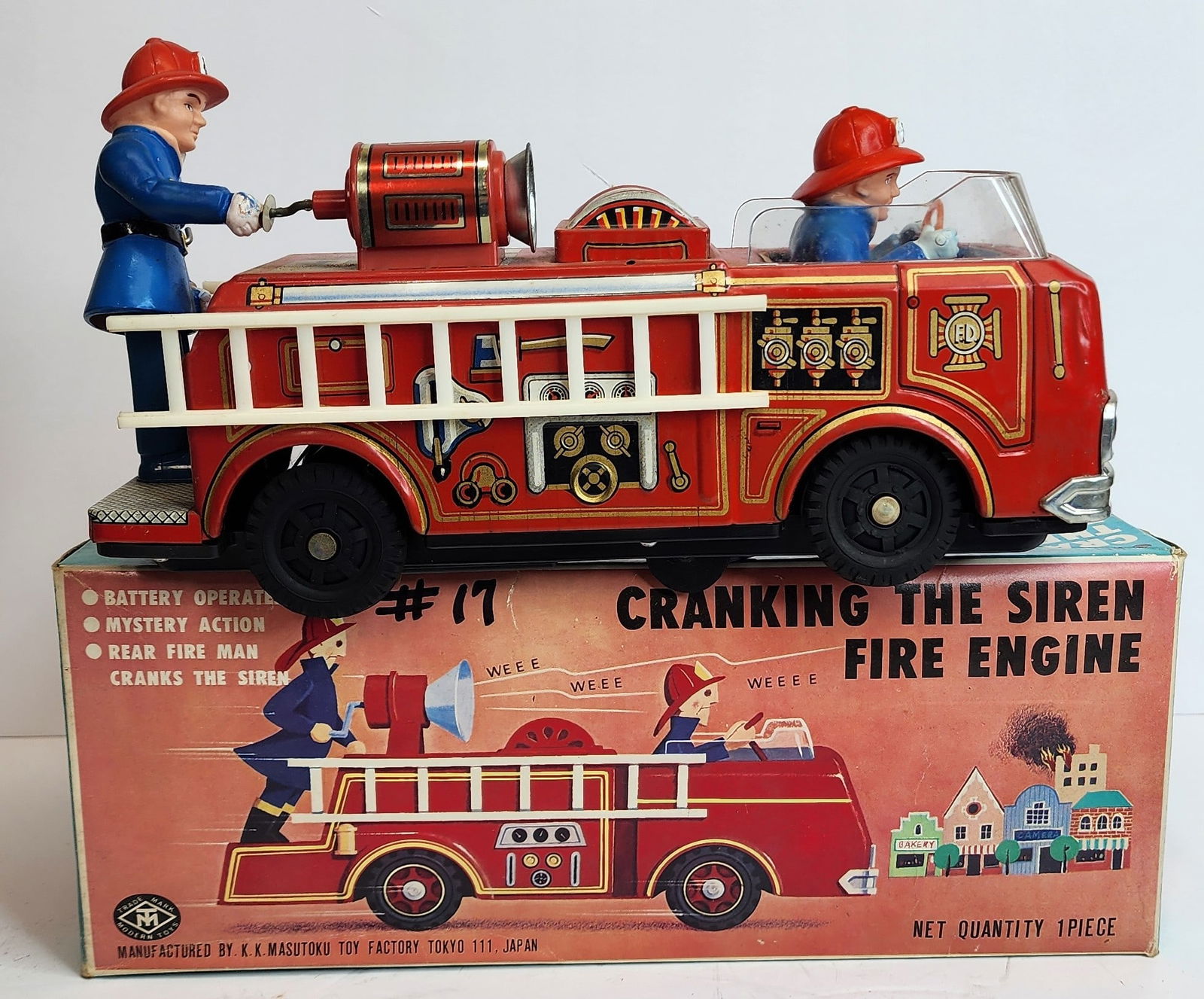Tin battery-operated Fire Truck (1 of 3)