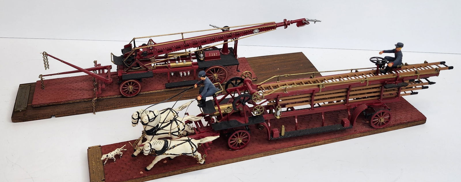 Lot of 2 Scratch Built Fire Ladder Trucks (1 of 3)