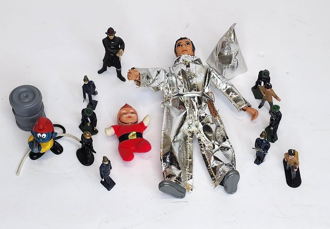 Lot of Firefighting Toys: Lot includes various firefighting toys including a GI Joe and Smurfs