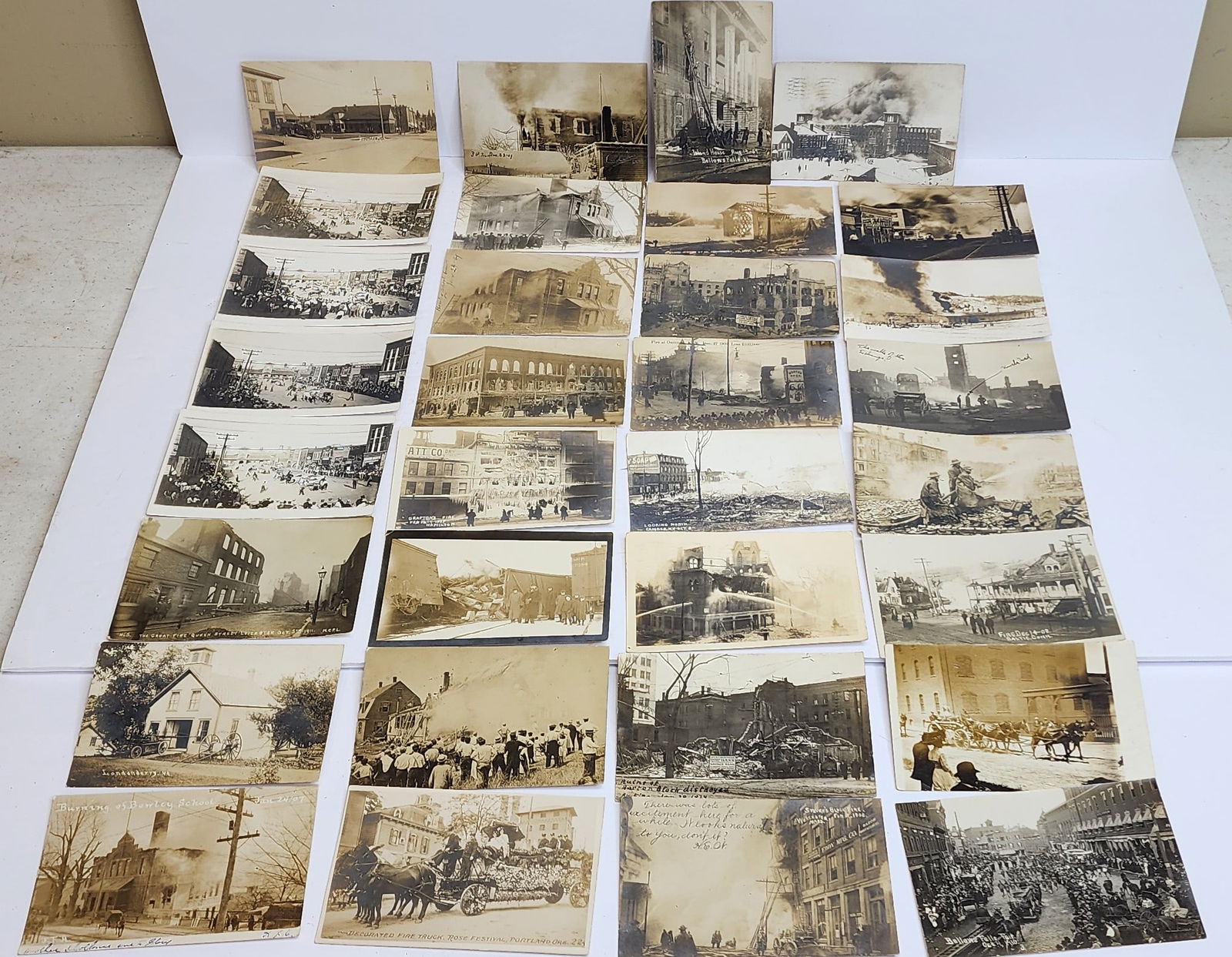 32 Real Photo Firefighting Postcards (1 of 12)