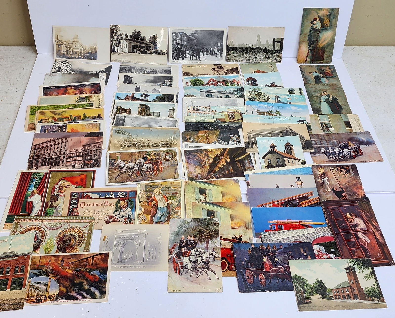 Large Lot of Firefighting Postcards (1 of 5)