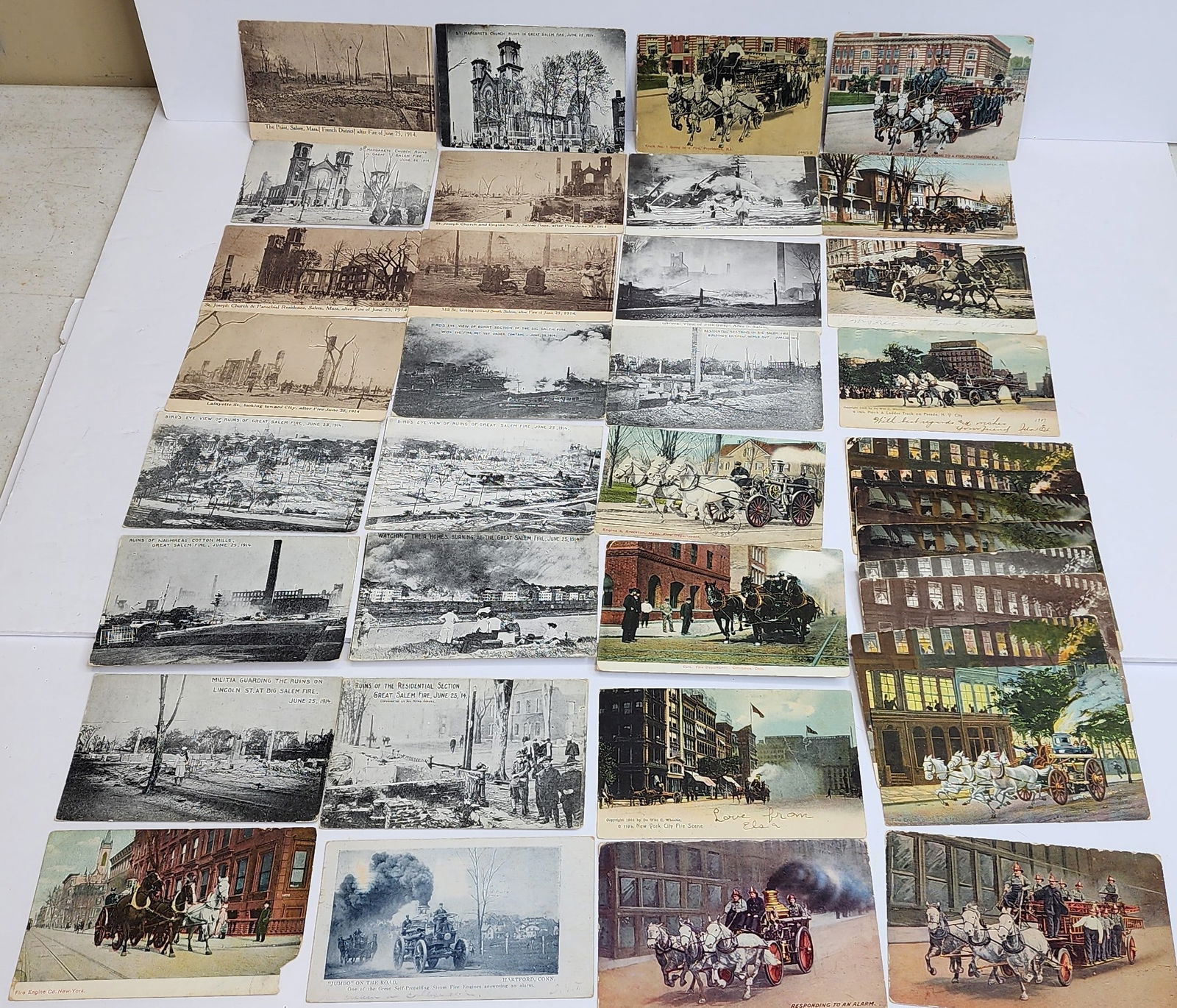 36 Firefighting Related Postcards Salem MA (1 of 3)