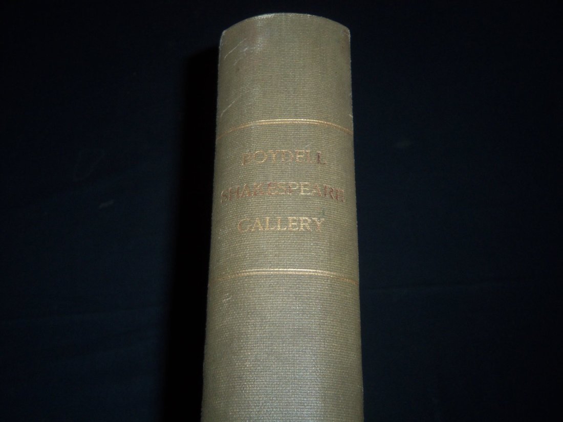 1874 THE GALLERY OF ILLUSTRATIONS FOR SHAKESPEARE'S DRAMATIC WORKS VOLUME: This is a volume titled, "The Gallery of Illustrations of Shakespeare's Dramatic Works" by John Boydell. This is from 1874 featuring nice plates inside. There are 100 plates inside. The text is in Fre