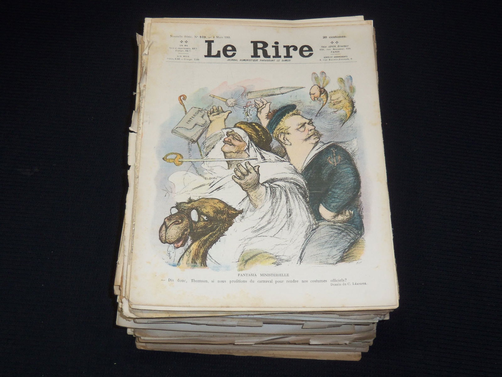1900'S LE RIRE FRENCH MAGAZINES LOT  - 100+ PIECES (1 of 7)