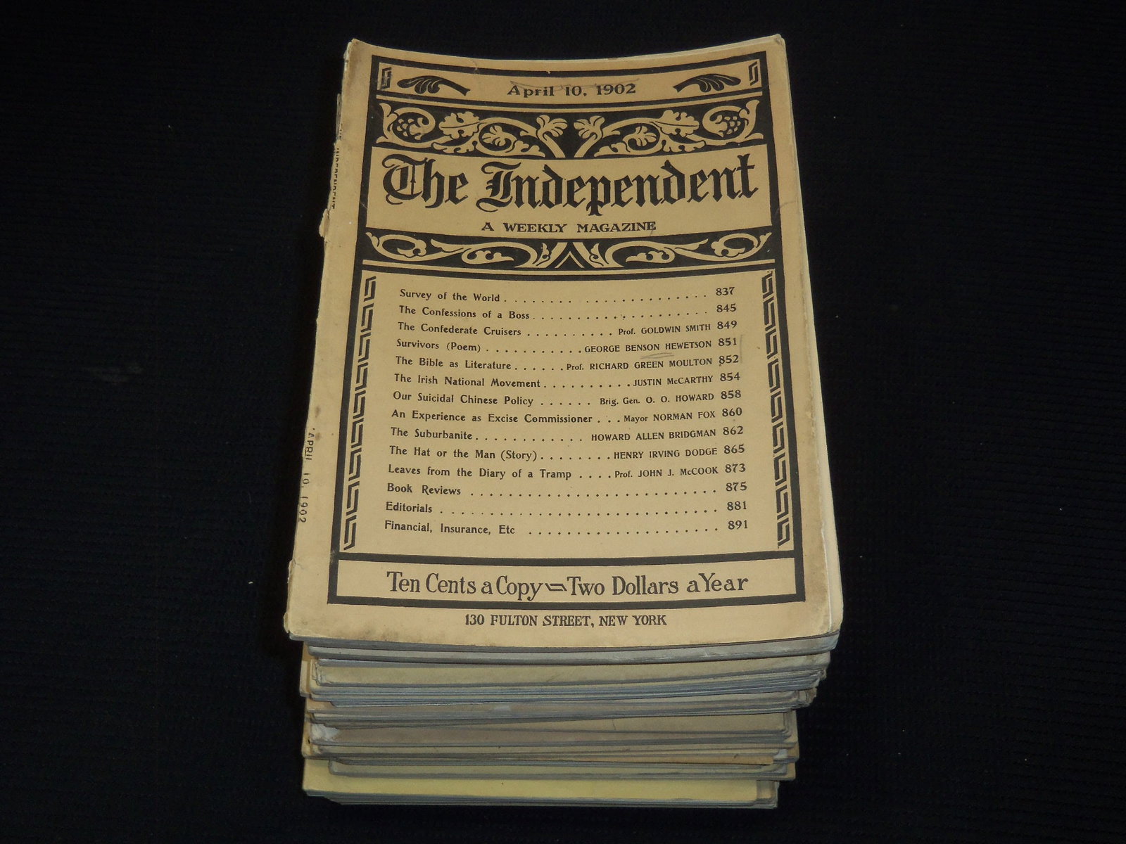 1900'S THE INDEPENDENT MAGAZINE LOT - 49 ISSUES: Lot of 49 issues of the Independent magazines from the 1900's.