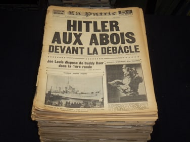 1942 WORLD WAR 2 WWII FRENCH NEWSPAPERS - 100+ ISSUES