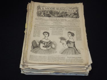 1800'S-1900'S LA MODE ILLUSTREE FRECH MAGAZINES - 100+ ISSUES