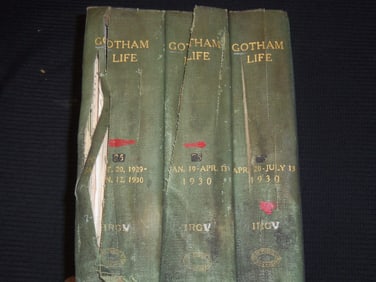 1929-1930 GOTHAM LIFE METROPOLITAN BUS SCHEDULES - GUIDES - 3 VOLUMES