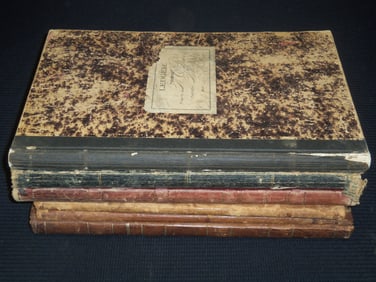 1800'S OLD LEDGER BOOKS - 6 TOTAL BOOKS