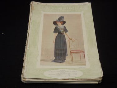 LA MODE ILLUSTREE FRENCH FASHION MAGAZINES LOT - 34 ISSUES