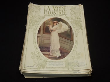 LA MODE ILLUSTREE FRENCH FASHION MAGAZINES LOT - 37 ISSUES