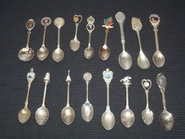 LOT OF OLD SPOONS - 17 TOTAL PIECES