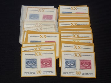 1965 XX ANNIVERSARY - ANNIVERSAIRE U. N. STAMPS - 50 PIECES