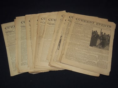 1918-1923 CURRENT EVENTS NEWSPAPERS - 38 PIECES